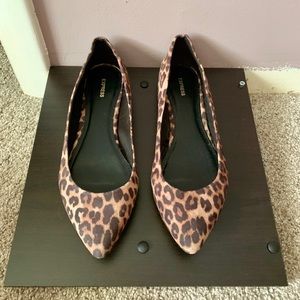 Express Leopard Print Pointed Flats